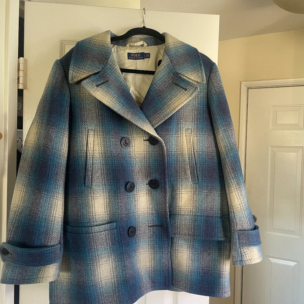 Men's Double-Breasted Plaid Wool Coat